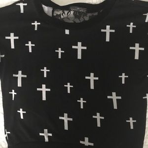 Goth Lace Cross Shirt